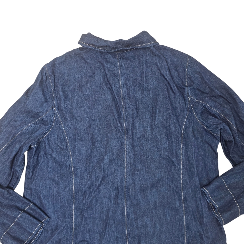 KORET Denim Top Embroidered Long Sleeve Shirt Top Size 16 W Women’s Blue - Picture 5 of 9